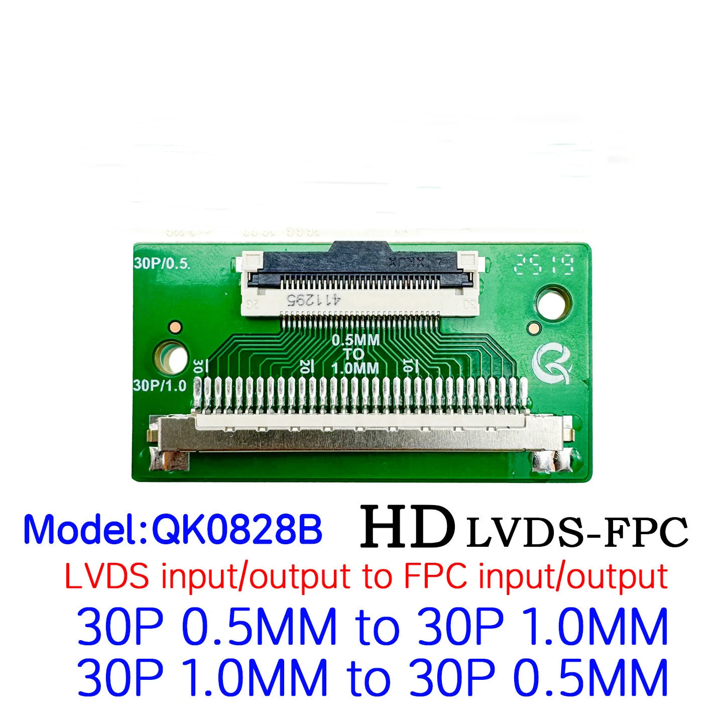 QK-0828A/B CSOT 30P 0.5mm to 30P Standard 1.0mm Pitch Adapter Board F05035 HKC