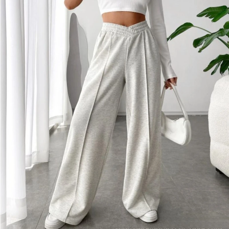 

2025 New Women's Loose Casual Pants Comfortable Home Pants Solid Color Casual Wide Leg Sports Pants
