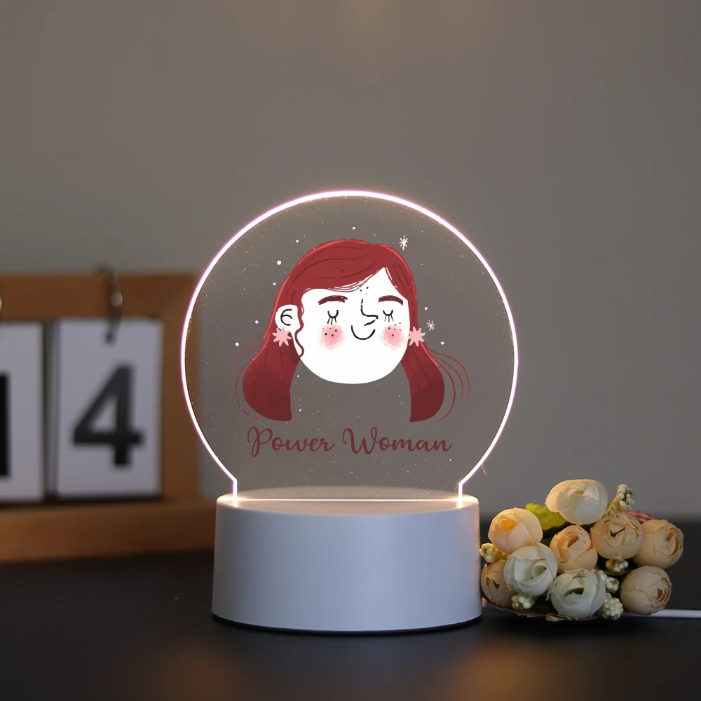 

Personalized Custom Girl Cute Table Lamp Acrylic Night Lights Gift Room Decor Decoration Children Hoom Gift