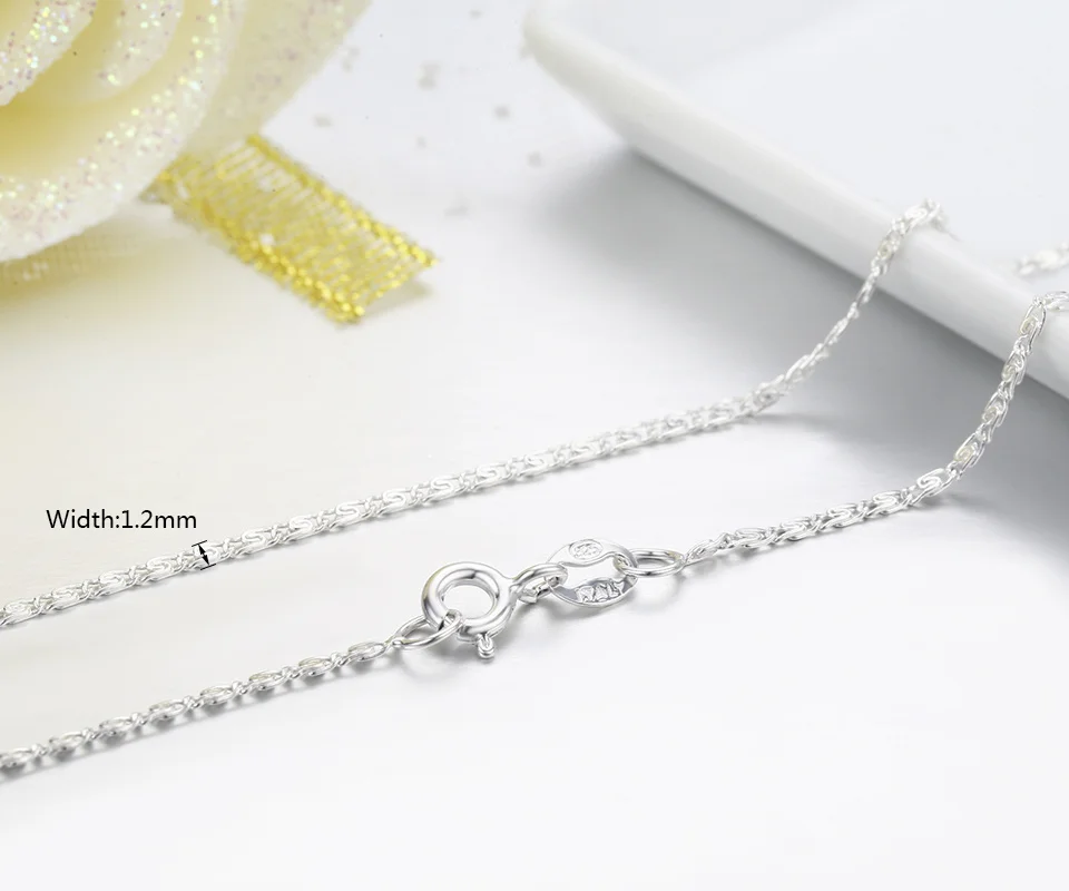 Pure Solid Real 925 Sterling Silver Snake Pie Flat Chain Necklace Women Girl 45cm Jewelry Kolye Collares Collane Collier Ketting