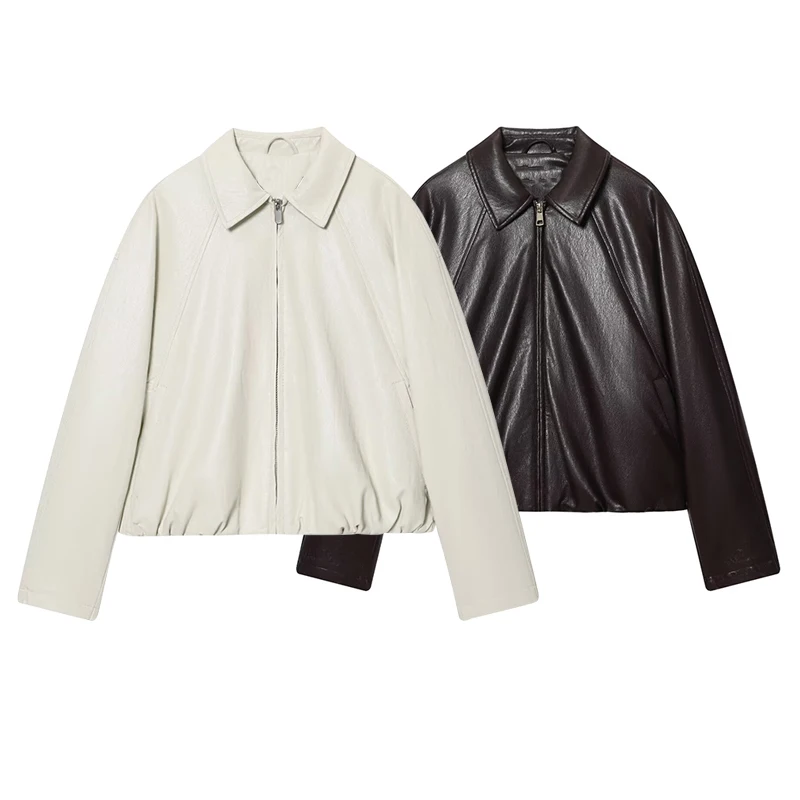 

Women's 2025 Winter New Jackets Fashion Loose Bat PU Leather Elegant Warm Women's Jackets Street Chic Youth Travel Casual Coats