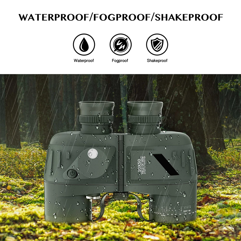 APEXEL 10X50 Marine Binoculars for Adults With Rangefinder Compass Hunting Binoculars for Boating Navigation Nitrogen Waterproof