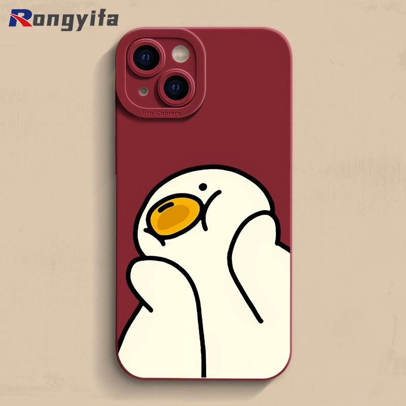 For Samsung Galaxy A73 A53 A33 A23 A13 Note 10 Plus 9 8 S10 Lite A91 A81 J7 J5 Pro Phone Cover Cute Duck Casing Silicone Cases