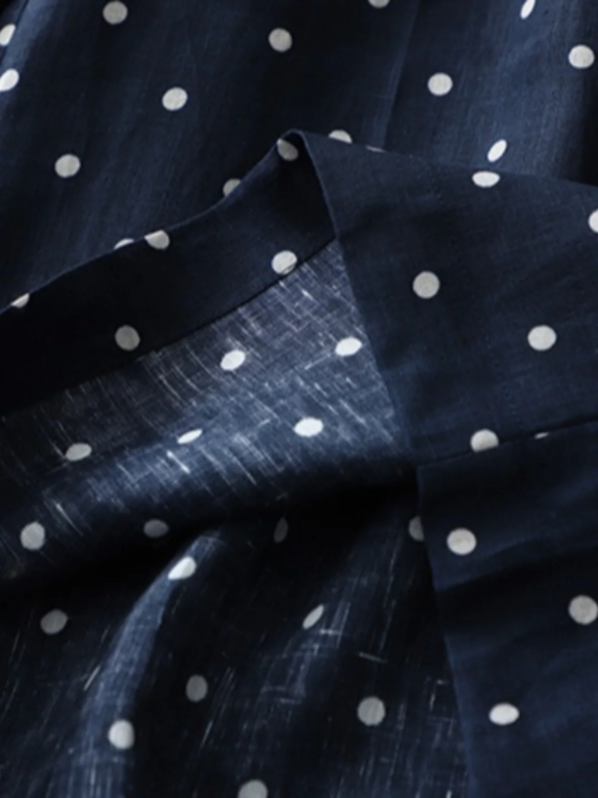 Pantalones informales rectos de lino y algodón con estampado de lunares Retro, pantalones de verano de pierna ancha drapeados de cintura alta para mujer de talla grande