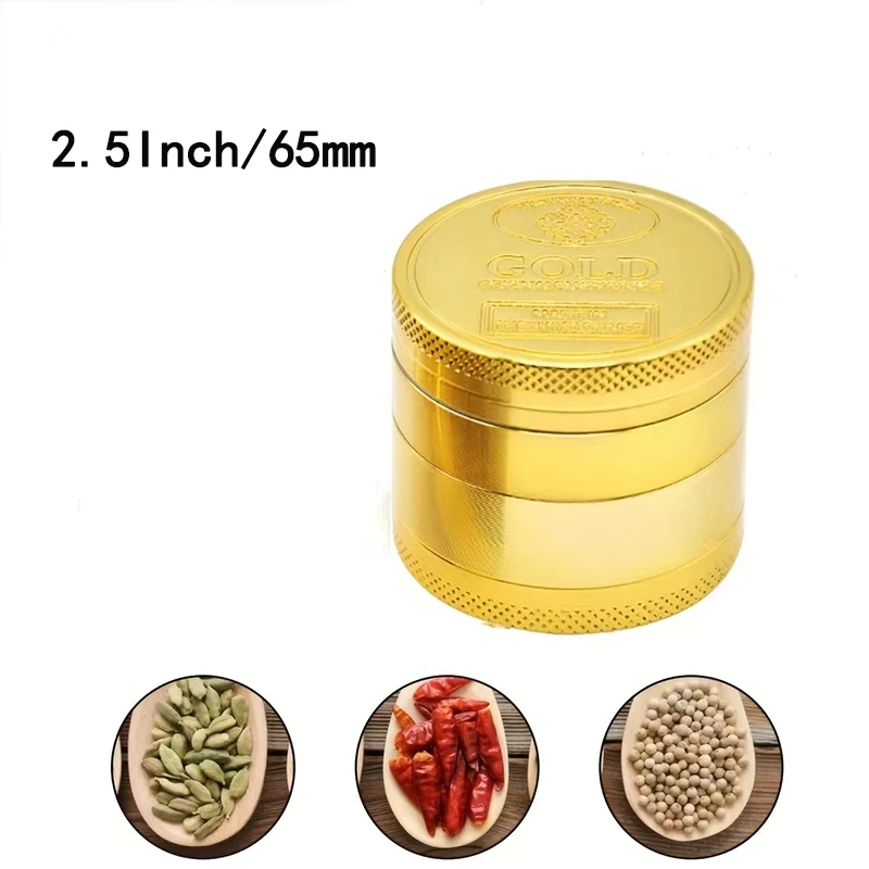 2.5 Inch Imitation Gold Coin Shaped Grinder, Shining with Gold Giving a Great Gift Grinding Spices Compact and Exquisite