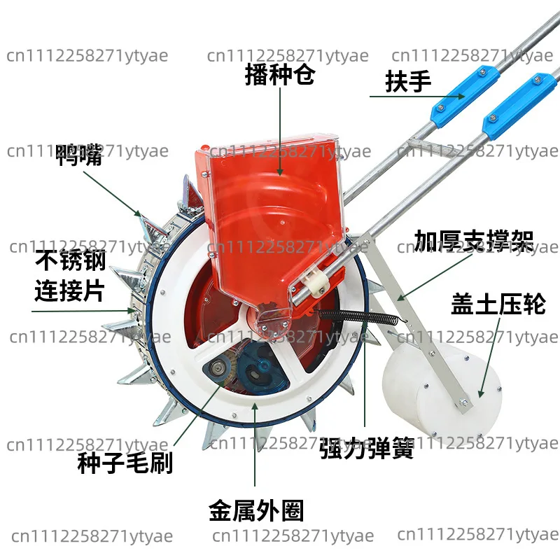 Hand-push Multifunctional Seeder for Agriculture Peanut Corn Soybeansorghum Cotton Upland Rice Precision Sowing Disseminator