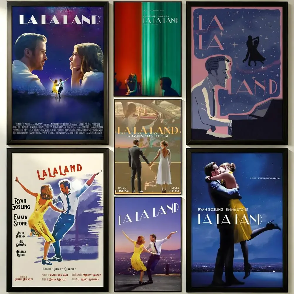 La La Land Classic Musical Movie Self-Adhesive Poster Peel and Stick Waterproof Removable HD Print for Living Room Home Theater
