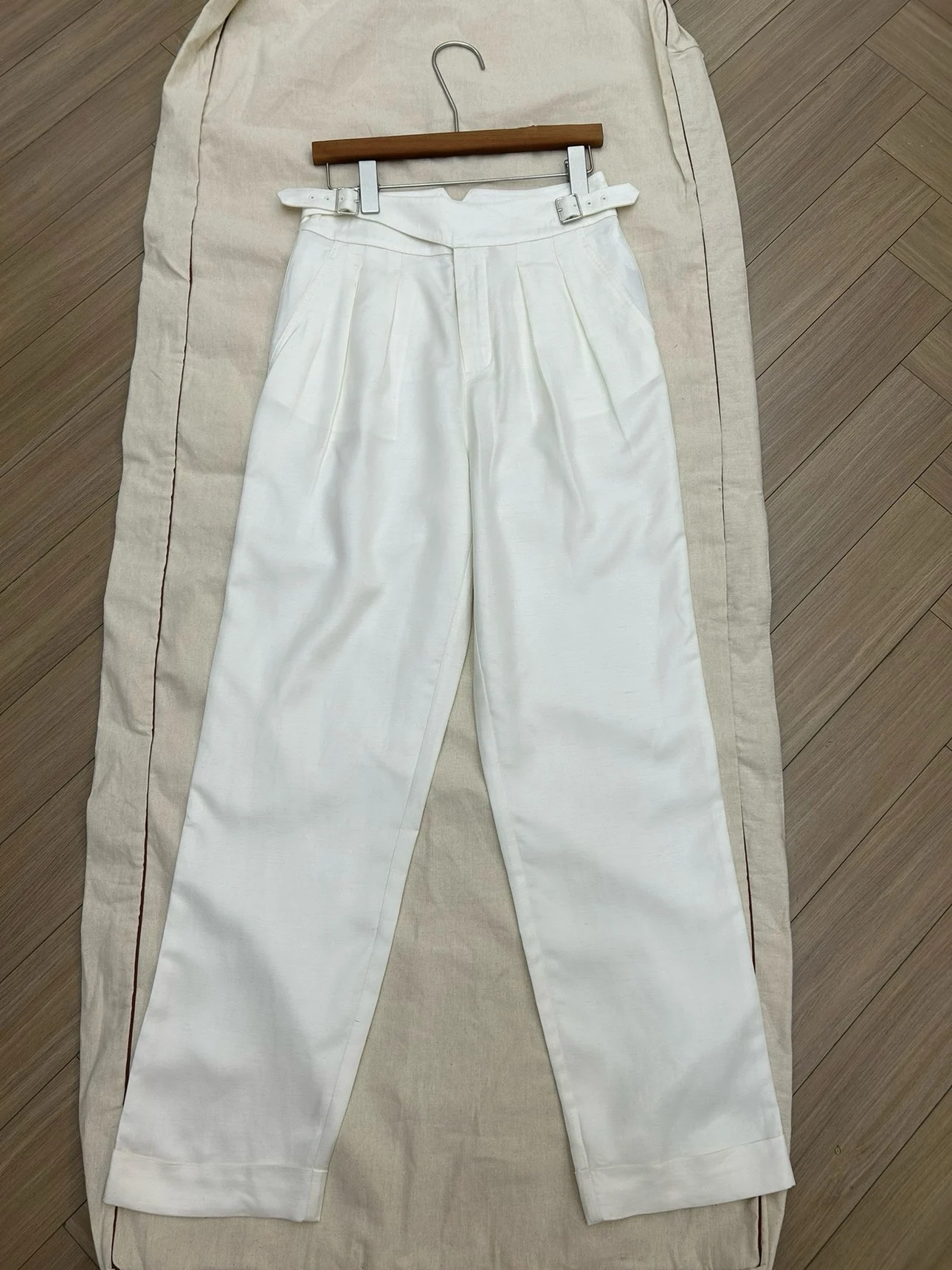 

L*P Women's White Linen Pants Casual Straight Thin Pants For Women