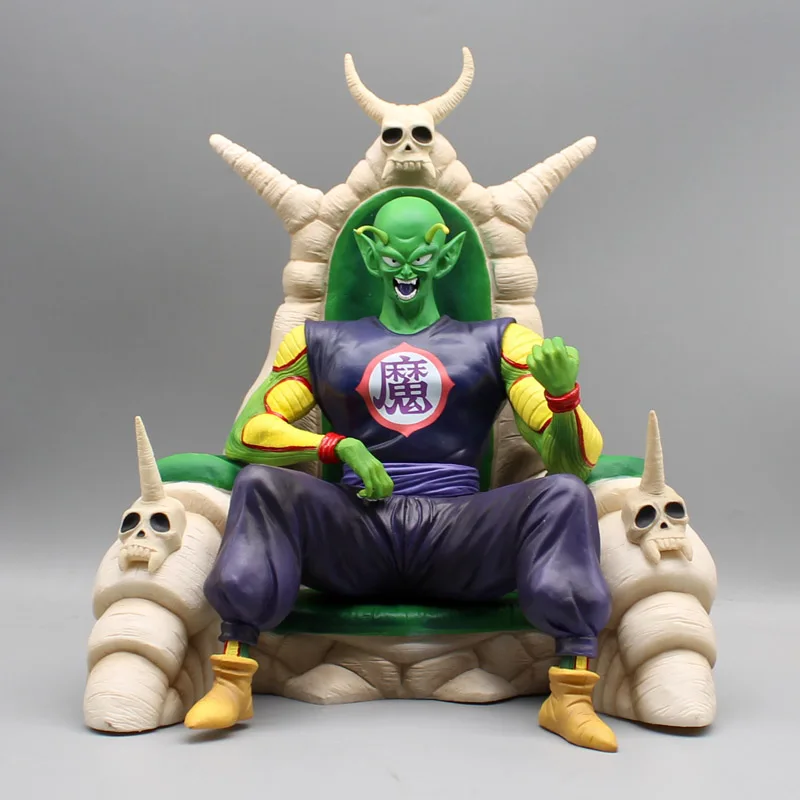 28cm  Dragon Ball Youth Piccolo Figure Gk Anime Human Skeleton Throne Statue Pvc Action Figurine Desk Collection Model Kid Toys