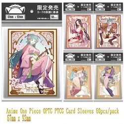 60PCS Anime One Piece Card Sleeves Bonney Lilith Nami Hiyori Hancock Figure OPCG PTCG Trading Cards Laser Shine Protector Case