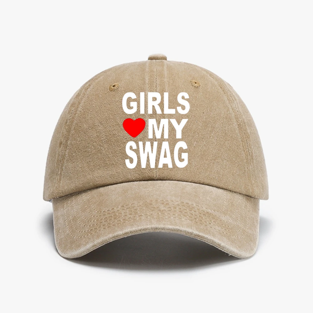 

GIRLS LOVE MY SWAG Funny Baseball Cap fashion Vintage Soft top denim Hip hop hat Adjustable Snapback hats