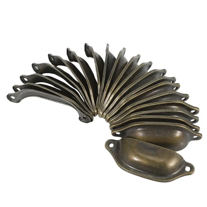 

Retail 100Pcs Vintage Drawer Door Cabinet Iron Shell Cup Handle Cupboard Knob 9.7Cmx3.5Cm