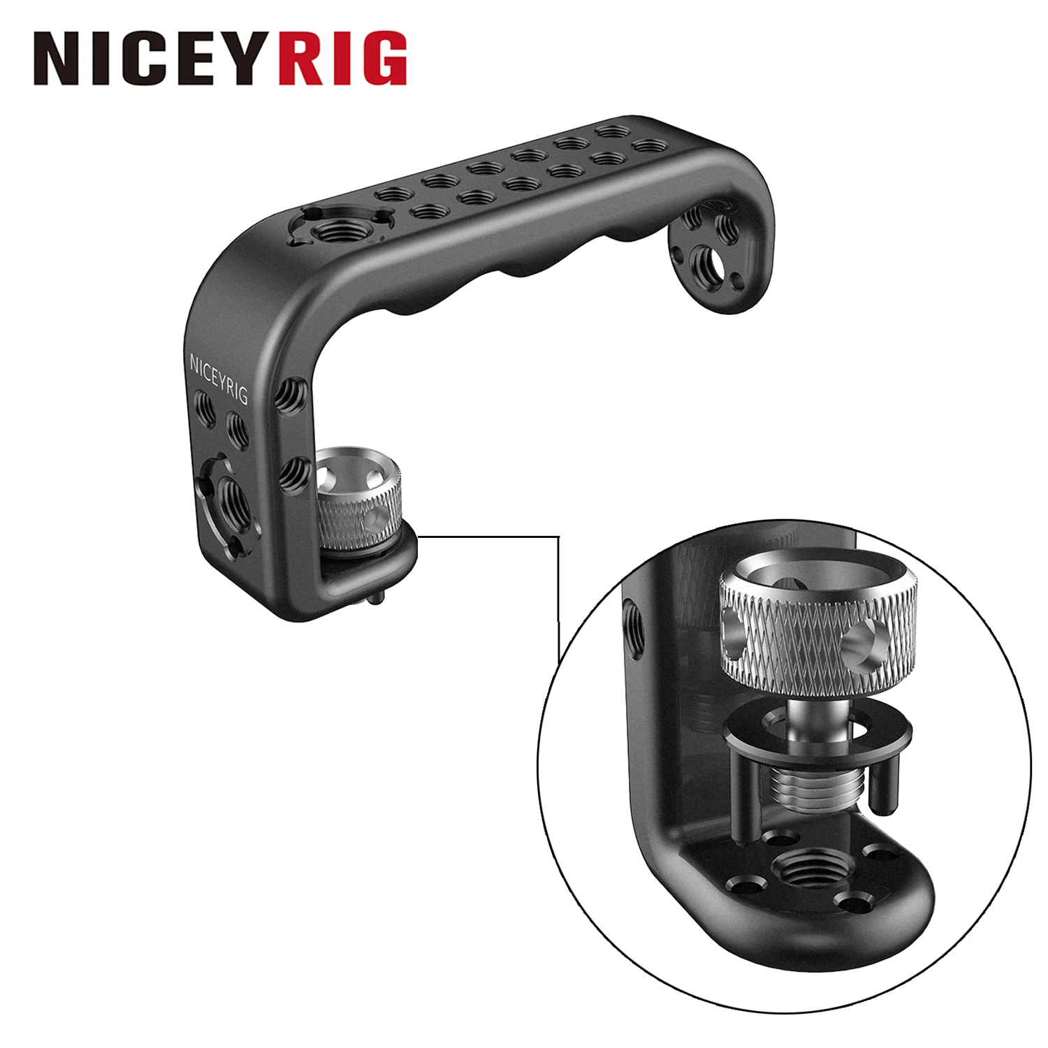 

NICEYRIG DSLR Top Handle for ARRI 3/8 Thread Ergonomic Handgrip Applicable for Cinema Camera Camcorder Cage Rig