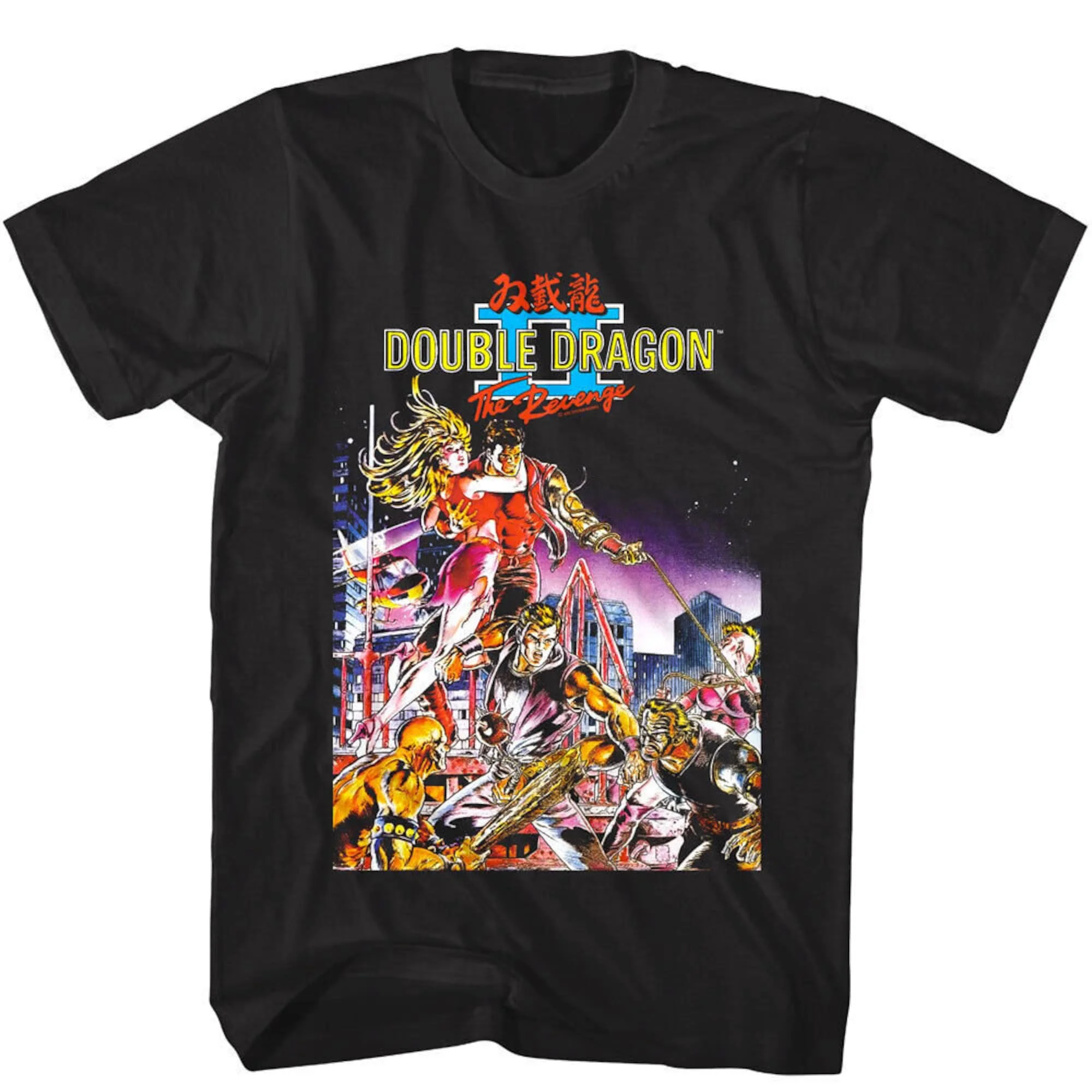 DOUBLE DRAGON 2 Tshirt The Revenge Game Cover 80\'s Graphic Tees Technos Arcade Merch