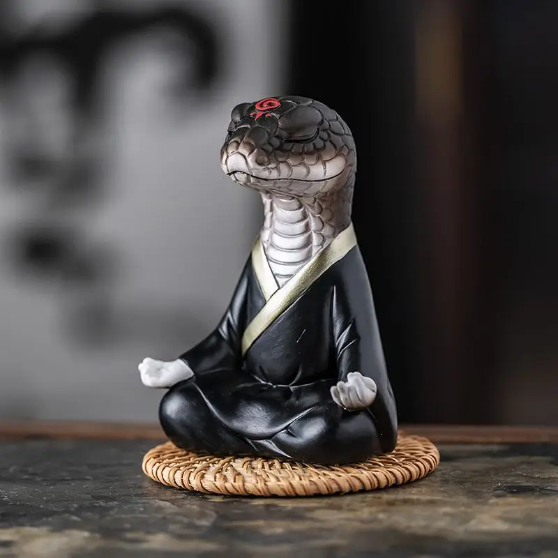 

Ancient Zodiac Snake Ornament Simulation Python Year Mascot Desktop Decoration Lucky Resin Art Car Miniatures