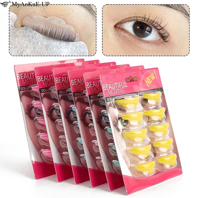 

5 Pairs Eyelash Extension Silicone Pad Reusable Lash Extension Patch Eyelashes Perm Curler Lashes Lifting Shield Pad Makeup Tool