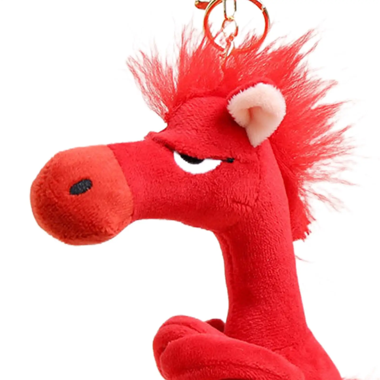 Porte-monnaie cheval en peluche douce, breloque de dessin animé, souvenir individuel léger, année 2026 du cheval, porte-clés pour la famille et les amis