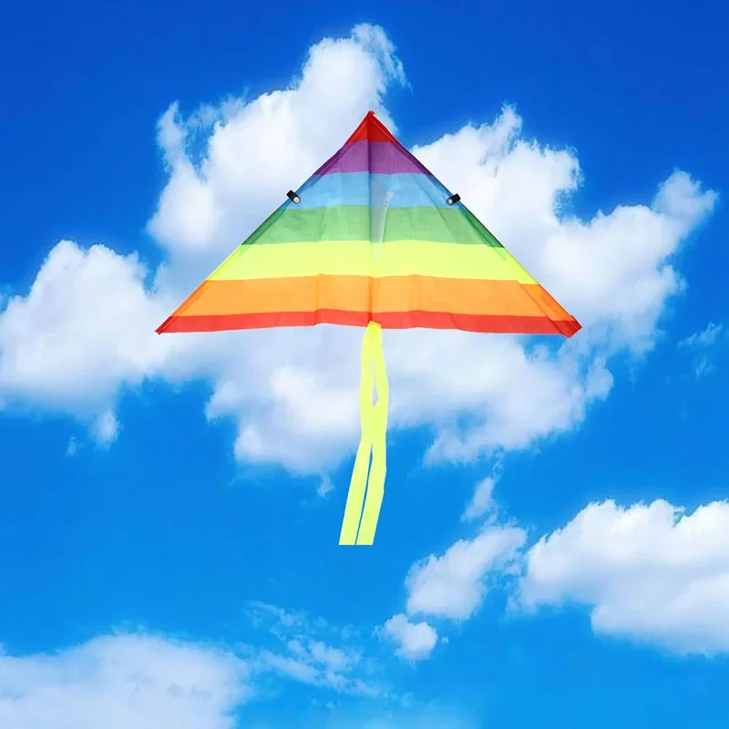 Novo colorido arco-íris pipa ao ar livre pipas voando brinquedos kite para crianças com linha corda diversão ao ar livre esportes pipas brinquedos