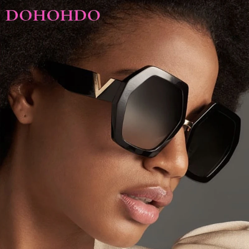

Fashion Luxury Designer Oversized Polygonal Women Sunglasses Vintage Men Sunglass Outdoor Travel Driving Eyewear Lentes UV400