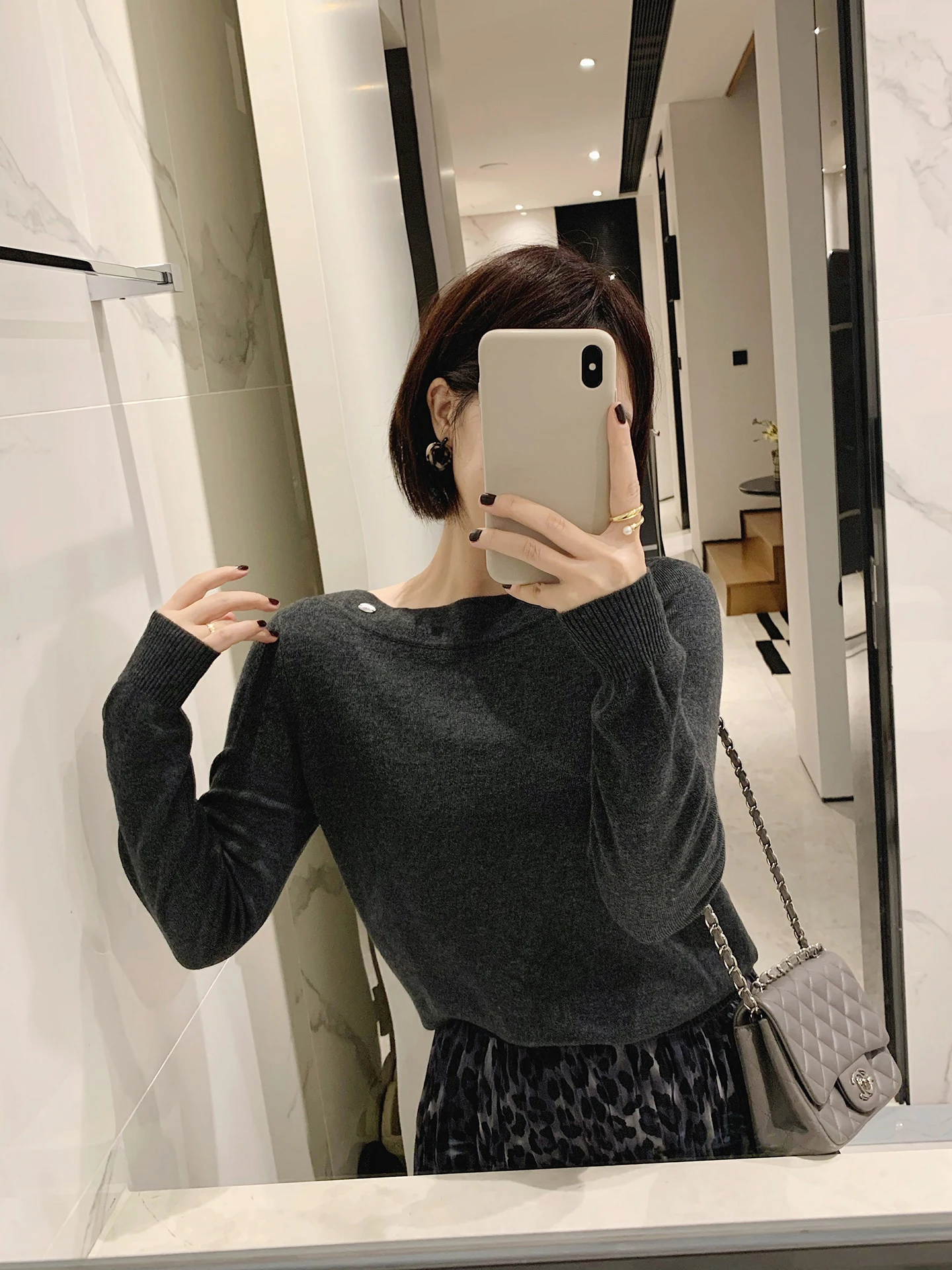 

Misslady Soft Chic Versatile Knitwear Women's Top Base irt New 2025 Inner Wear Pure Color One-oulder Loose Fit Long Sve