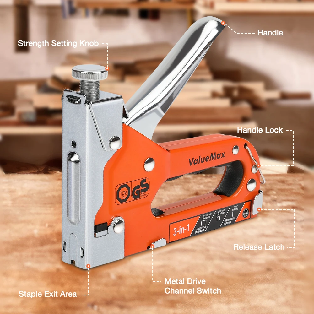 4 In1 3 In1 Nail Gun DIY Furniture Construction Stapler Upholstery Manual Staple Gun With Staples Home Decor Carpentry Tools