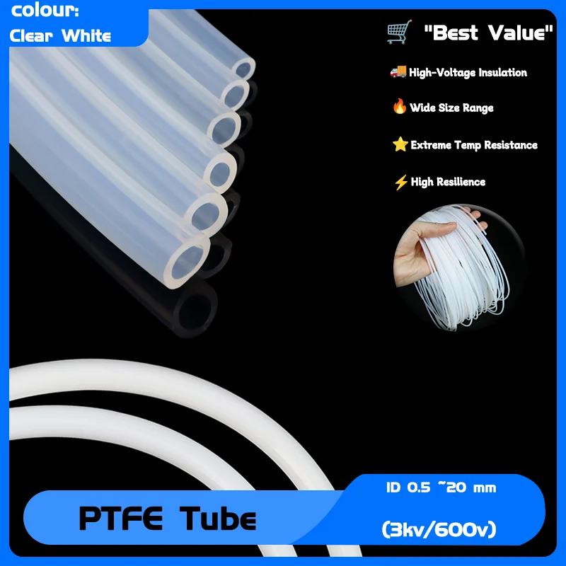 

Insulated Hose Rigid Pipe Temperature Corrosion Resistance 600V ID 0.5 1 2 2.5 3 4 5 6 7 8 10 12 14 16 18 20 mm PTFE FEP Tube