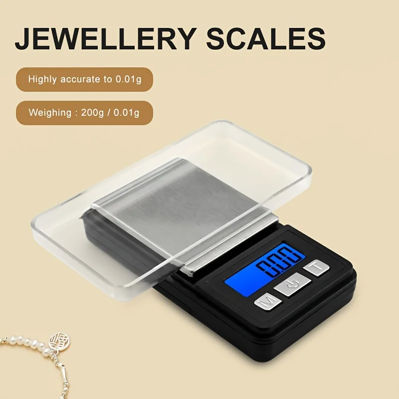 

FODWET 0.01g Precision Mini Digital Scale with LCD Backlight - Portable Milligram Scale for Jewelry, Herbal Medicine,