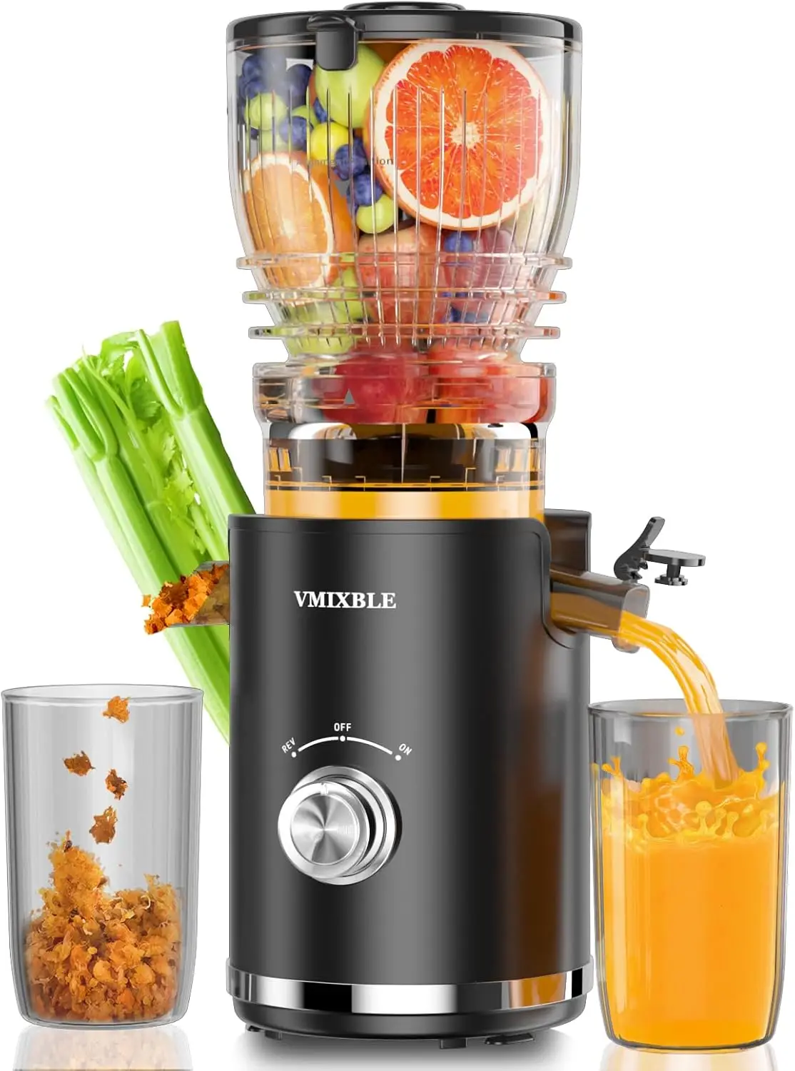 

Juicer Machines, Cold Press Juicer with 5.8" Wide Feed Chute, 300W Slow Masticating Juicer for Whole Fruits & Vegetables, High J