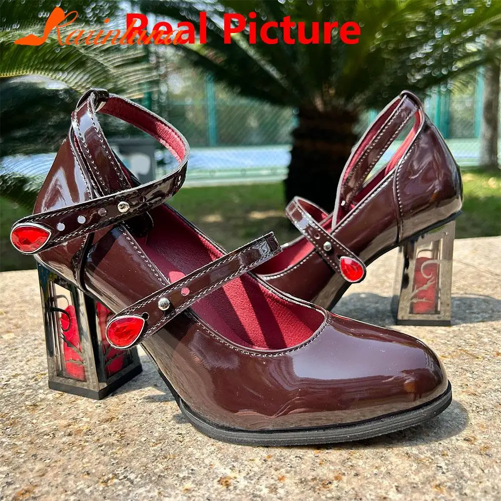 Chunky High Heeled Women Pumps 2023 New Fashion Niche Design Sense Mary Jean Shoes French Style Buckle Strap Pumps Spring Summer