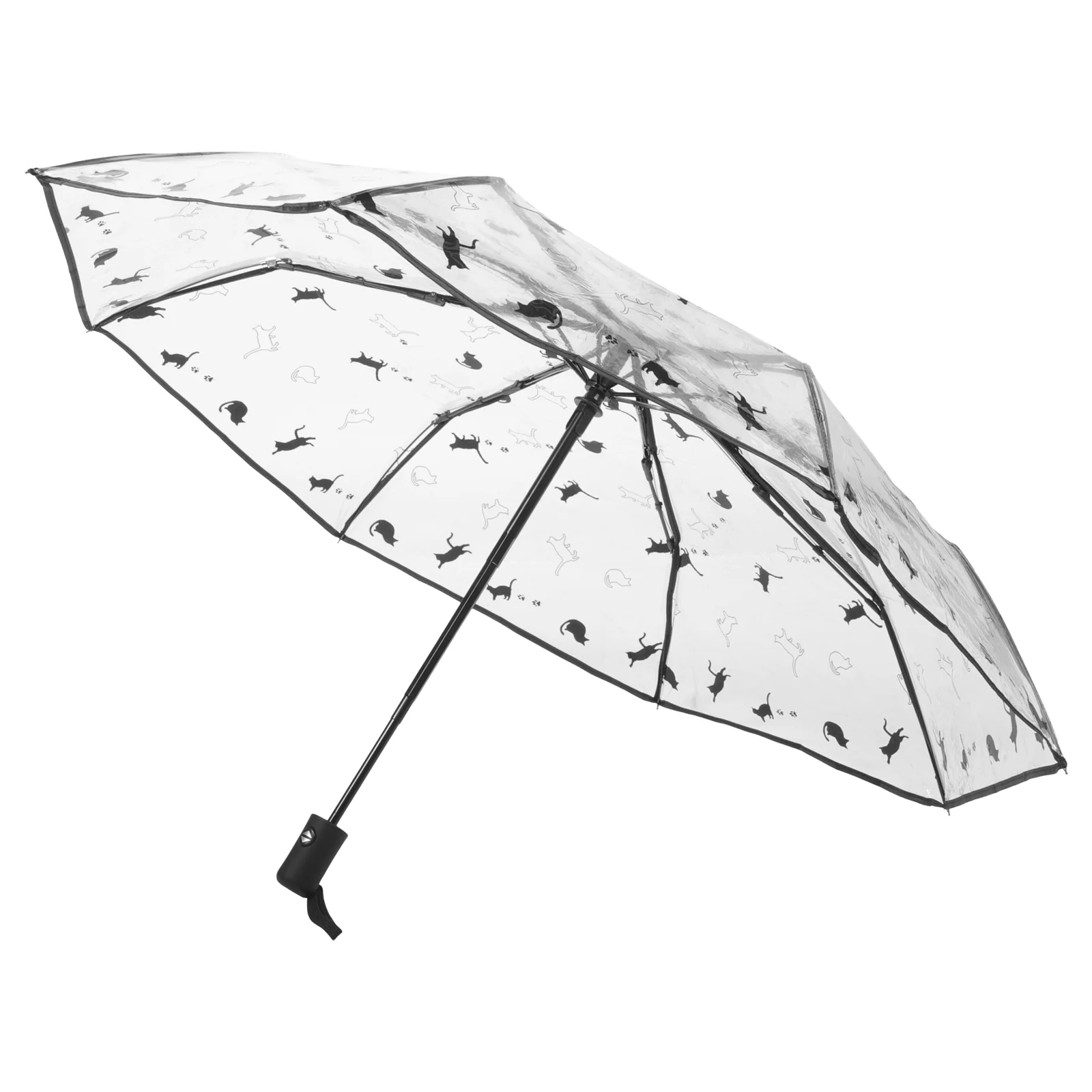 Transparent Folding Umbrella Compact for Travel Small Clear Umbrellas Foldable Rain Lightweight Pvc Portable Student