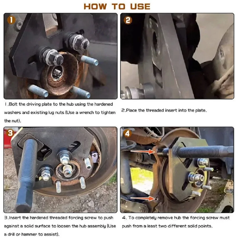 

40100 Wheel Hub Puller Kit Hub Remover & Brake Disc Puller Tool for Easy Disassembly Car Repair Tool
