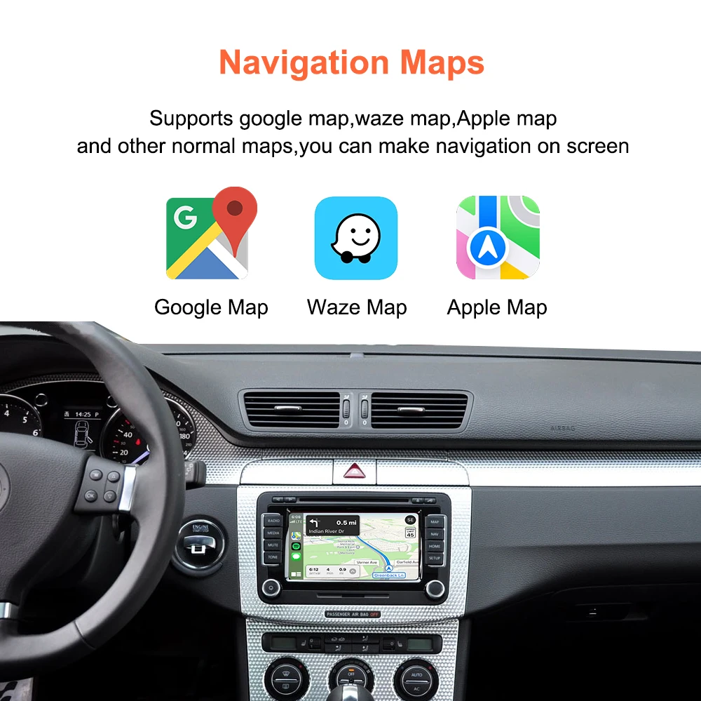 Bonroad Wireless Android Auto Retrofit Car Play Modul für Volkswagen Passat Golf 6 Tiguan Touran Polo RNS510 Serie Mirror Link – Detail 11
