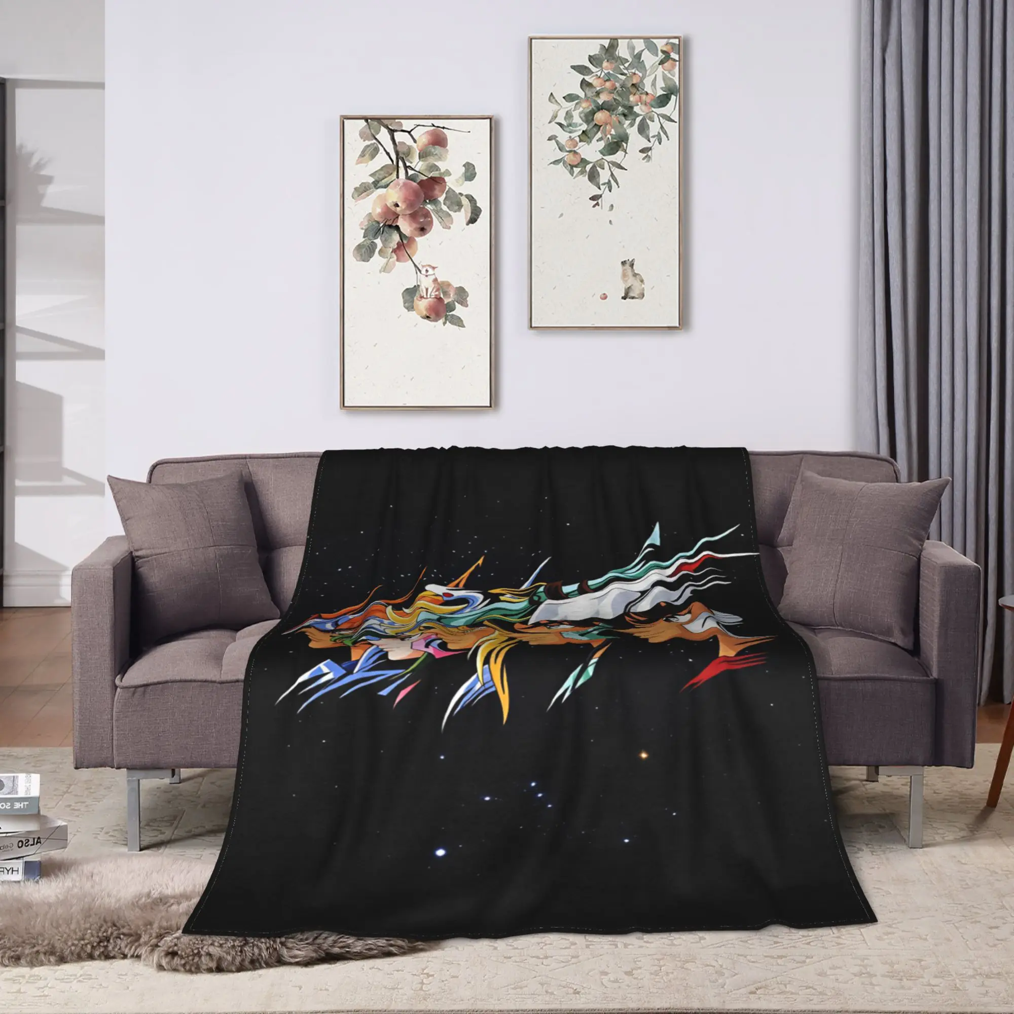 Saint Seiya Gold Saint Blankets  Soft Fashion Plush Throw Blanket For Couch Bed Camping Flannel Bedspread Bed Cover