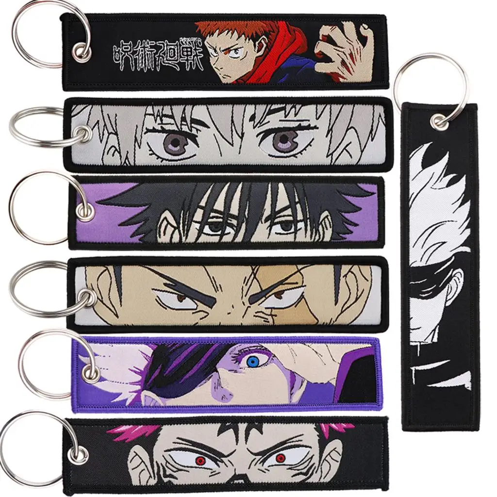 

Anime Character Cool Embroidery Key Fobs Key Tag For Motorcycles Cars Backpack Chaveiro Keychain Fashion Key Ring Gifts