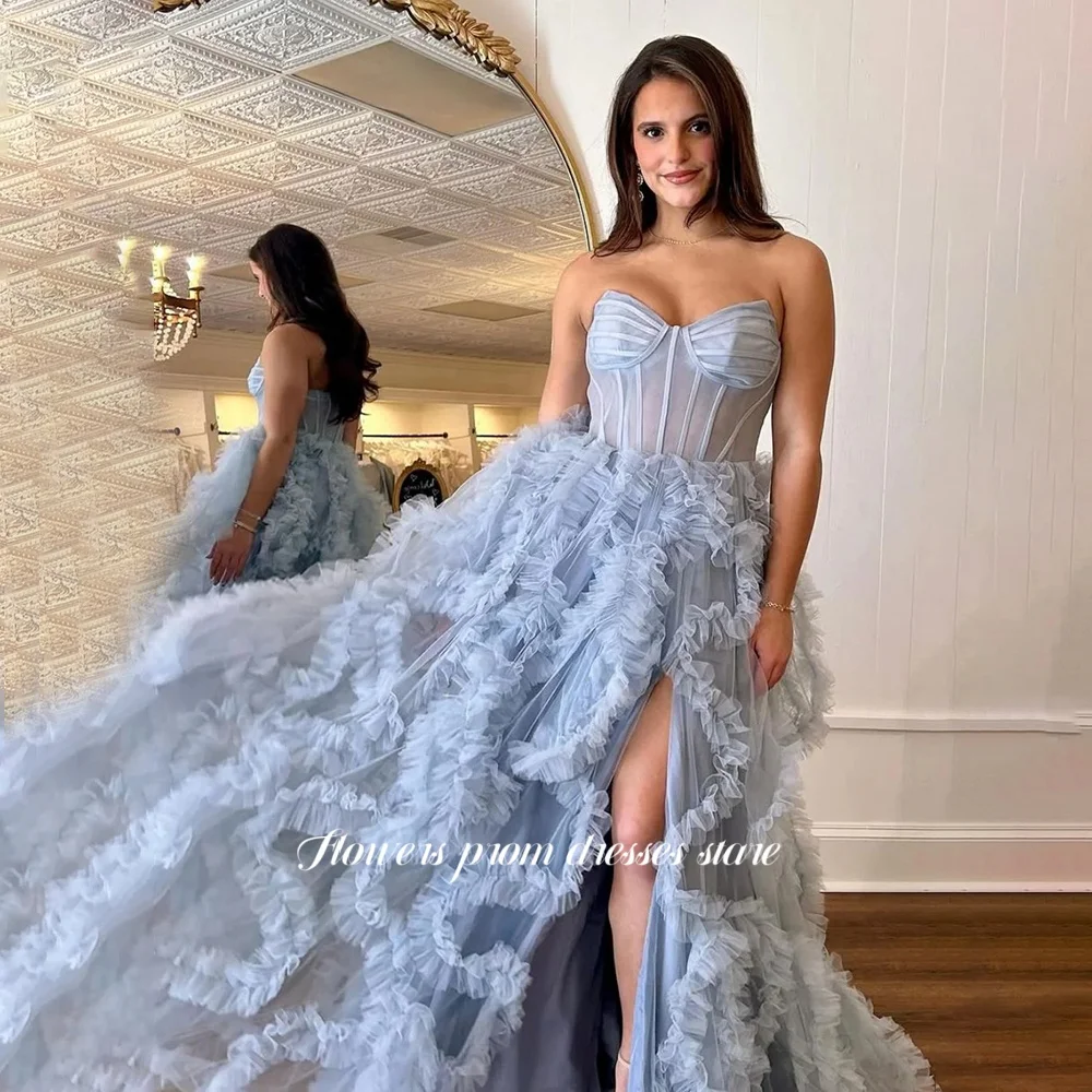 

Вечернее платье трапециевидной формы с цветами и сердечками, плиссированные пышные платья принцессы, иллюзия рыбьих костей, Vestido De Novia по индивидуальному заказу