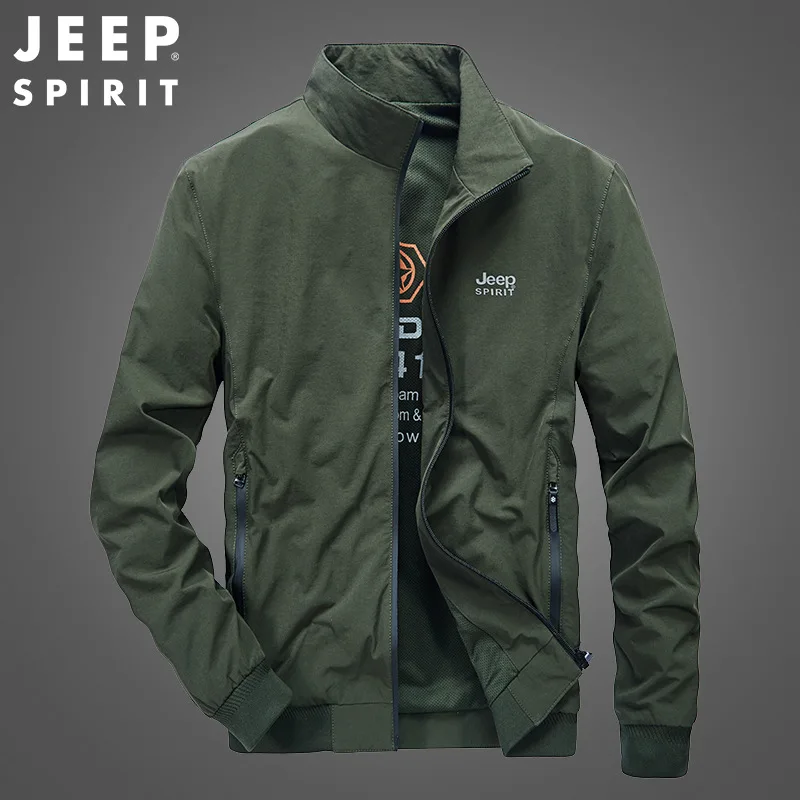 JEEP SPIRIT-Jaqueta de gola alta masculina, moda casual de negócios, roupas esportivas de alta qualidade, primavera e outono