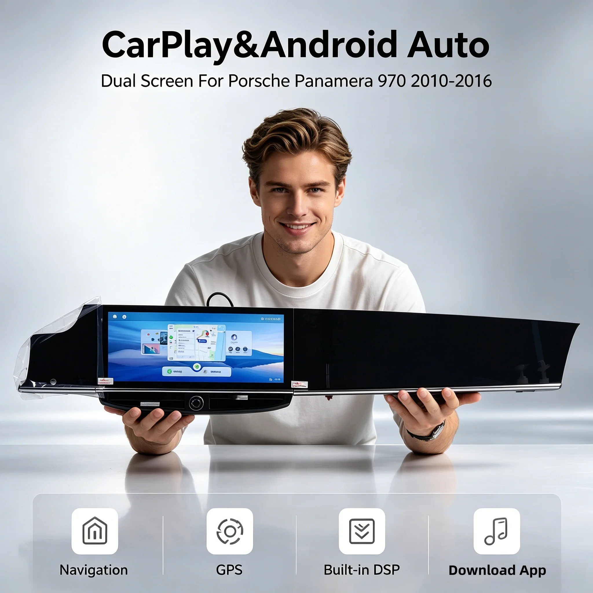 RHD LHD 24.6 Inch Dual Touch Android Auto For Porsche Panamera 970 2010-2016 Carplay Navigation Upgraded Interactive Car Radio