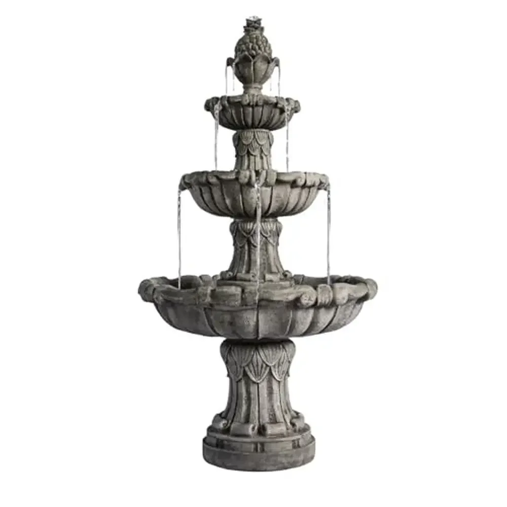 Classic Garden Three-Tiered Leaf Bird Bath Water Fountain Pump Included Yard Decor Yard Lawn Outdoor Oasis Tranquil Ambiance