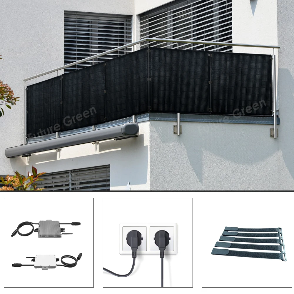 600 Watt Solar System Flexible Balkon Kraftwerke 600W Solarmodul for Home MPPT Controller Balcony Solar Panel System