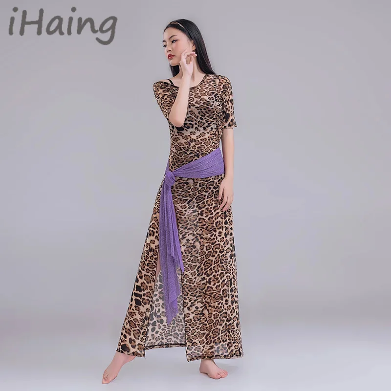 

Женское цельное платье для танца живота, сценическая одежда, костюм для танца живота, костюм с короткими рукавами, восточный комплект одежды