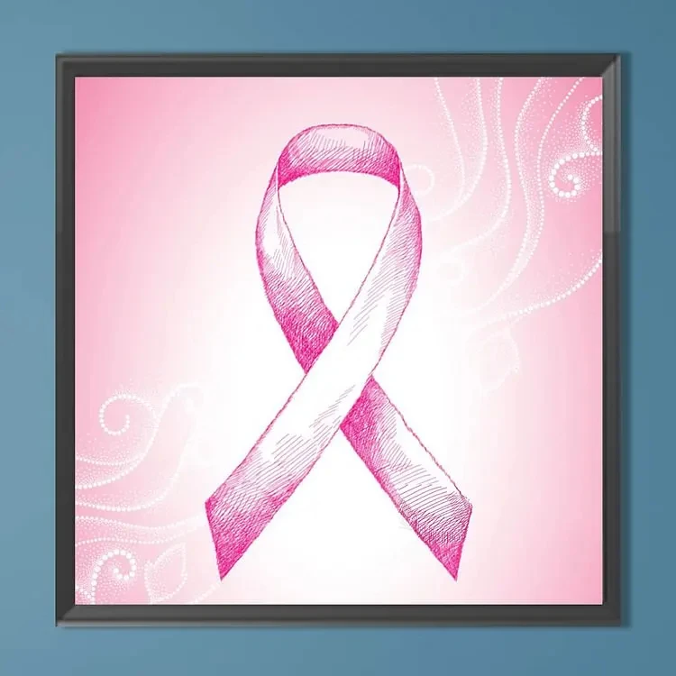 5D DIY Diamantmalerei-Set mit vollständiger Besatzung, rosa Schleife, Brustkrebs-Bewusstsein, Hoffnung, Kunst für Erwachsene, Wanddekoration, Geschenk