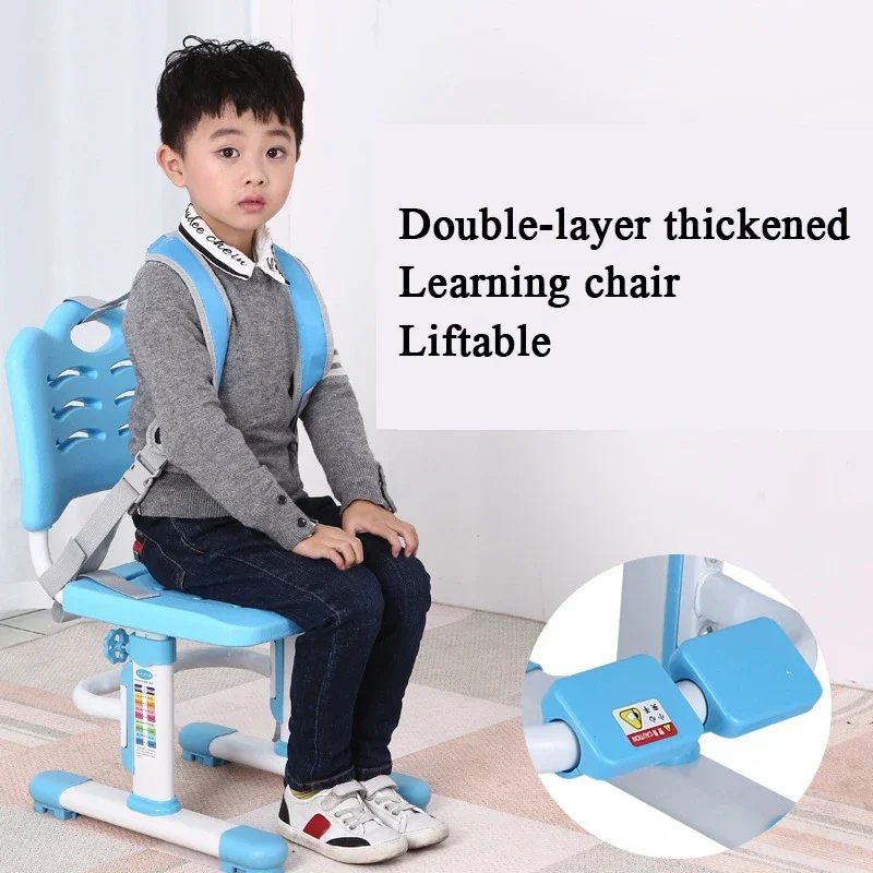 Child Chair Liftable School Study Chairs with Comfortable Back and Seat Stable Dustproof Chairs Home Study Home Furniture