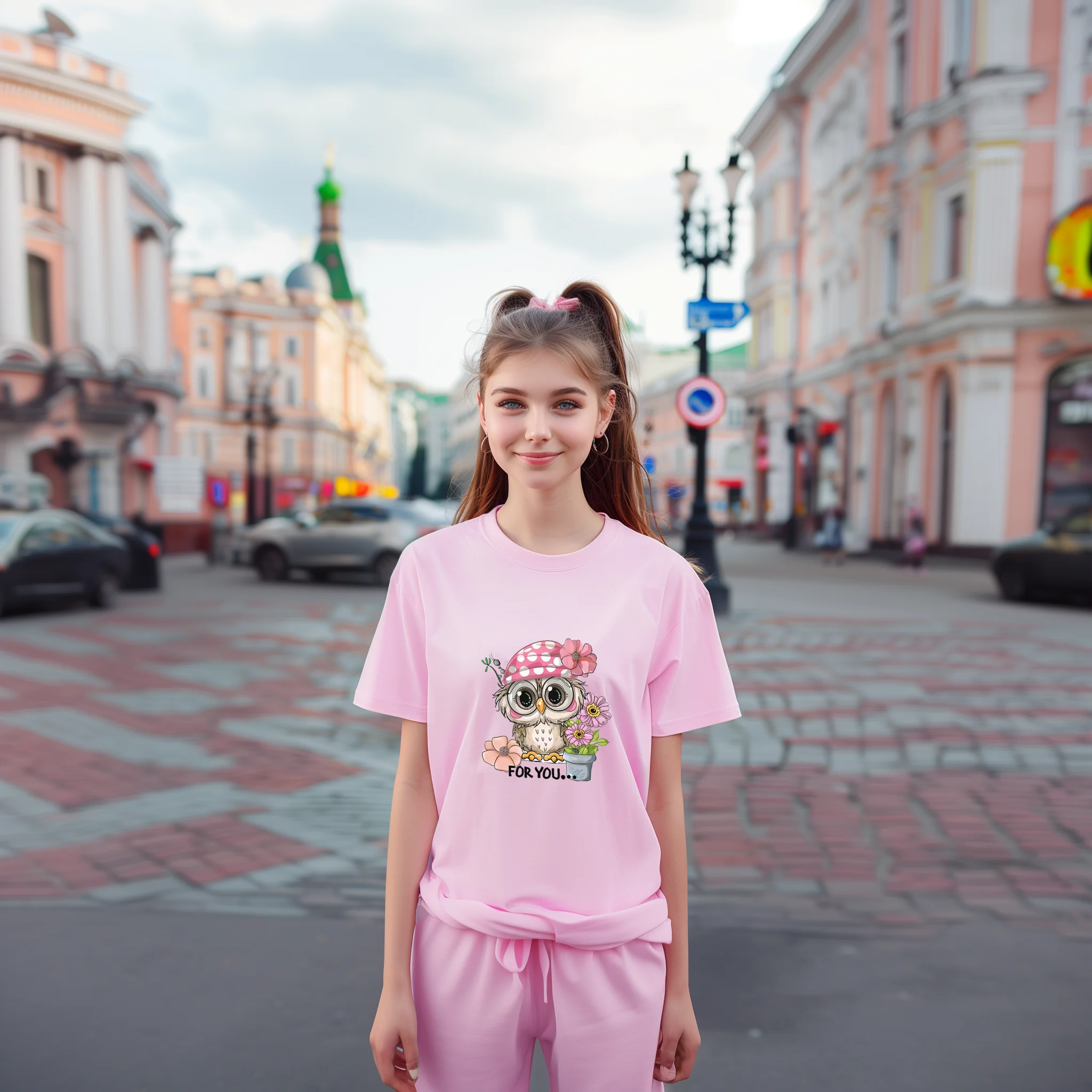 

Весенне-летняя повседневная футболка, с принтом животных, модная, с коротким рукавом для злых женщин, для девушек, свободная, с милой совой, 100% хлопок.