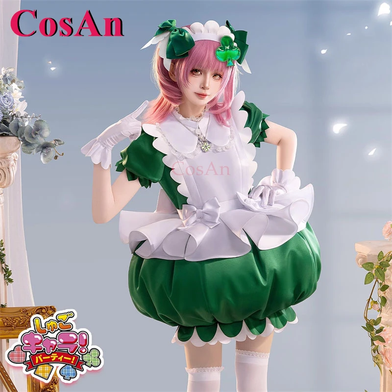 Disfraz de Cosplay de Anime Shugo Chara Hinamori Amu, Vestido Dulce y Encantador con Protección Clover, Ropa para Juego de Roles en Fiestas de Halloween