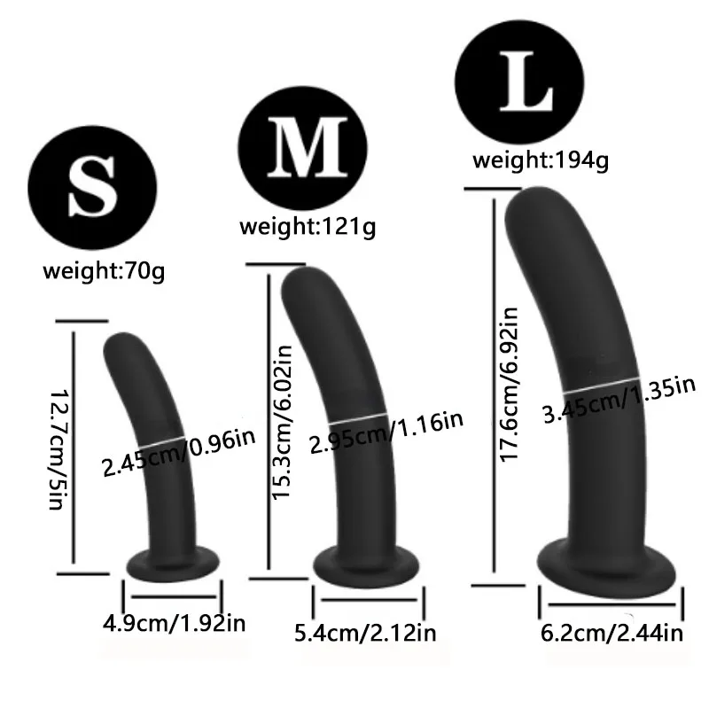 Anal Butt Plug 3 Sizes Anal Plugs Training Simple Dildos with Strong Suction Cup Anal Sex Toys for Beginners to Advanced Users