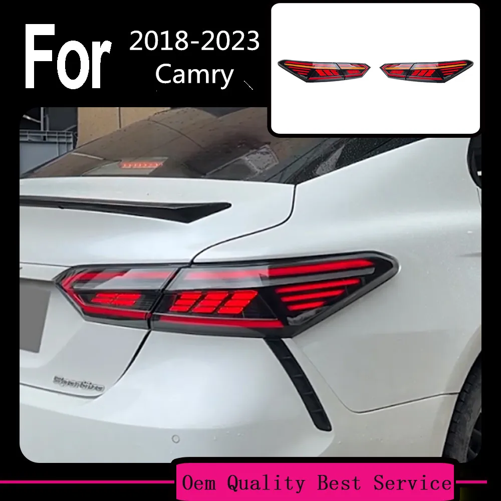 

2 шт. задний фонарь автомобиля в сборе, светодиодный задний фонарь для Toyota Camry 2018-2023, ходовые огни + тормоз + задний ход + указатель поворота