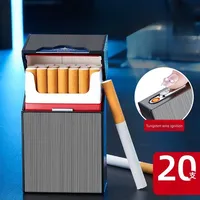 20 Thick Cigarette Case Tungsten Wire Igniter USB Charging Lighter Outdoor Waterproof Moisture proof Electronic Lighters Gadgets