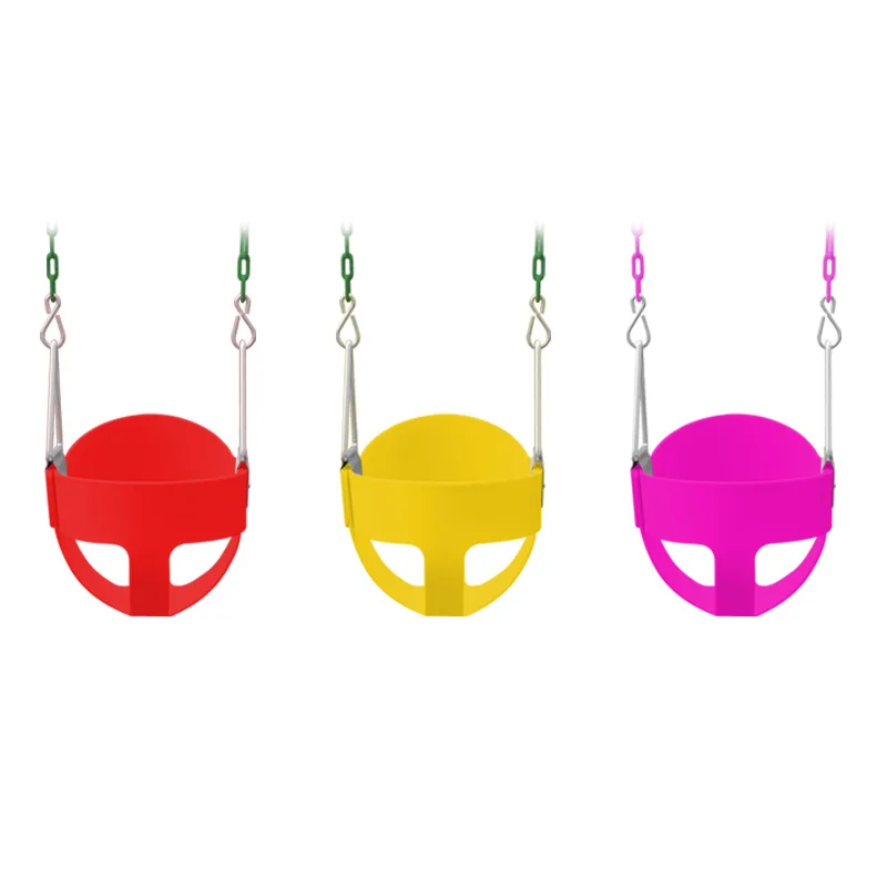 Kids Outdoor High Back Full Bucket Toddler Swing Seat Coated Swing Chains Playground Plastic High-Back Full Bucket Swingpromote