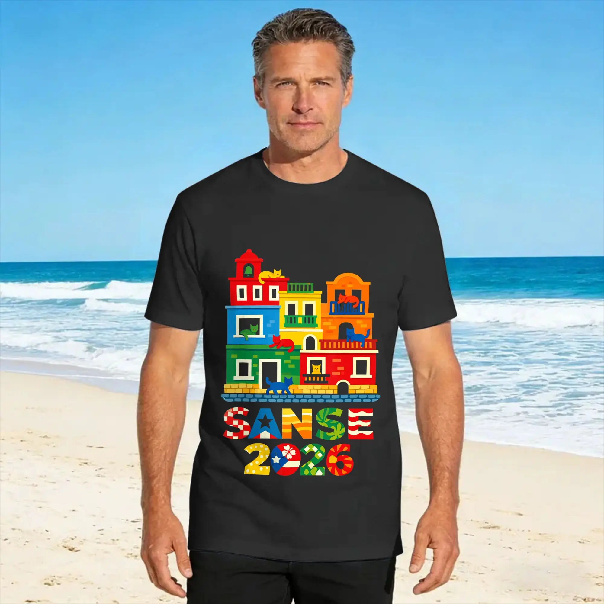 Camiseta de Puerto Rico Sanse 2026 Juan San Festival San Sebastian, camisetas de algodón de verano para hombre, camiseta de diseño de manga corta