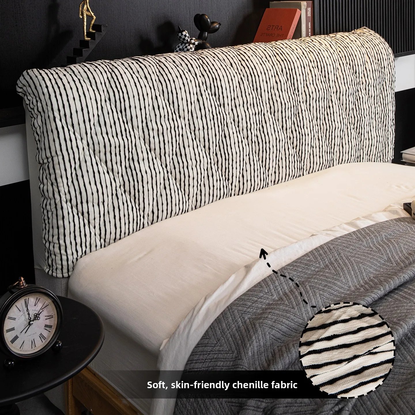 

New Luxury Simple Style Bed Headboard Protector Full Cover Dustproof Collision Proof Snowy Chenille Bed Head Cover Gildora